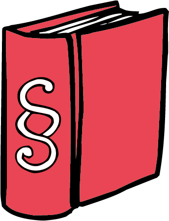 Ein Buch mit dem Zeichen für Gesetz